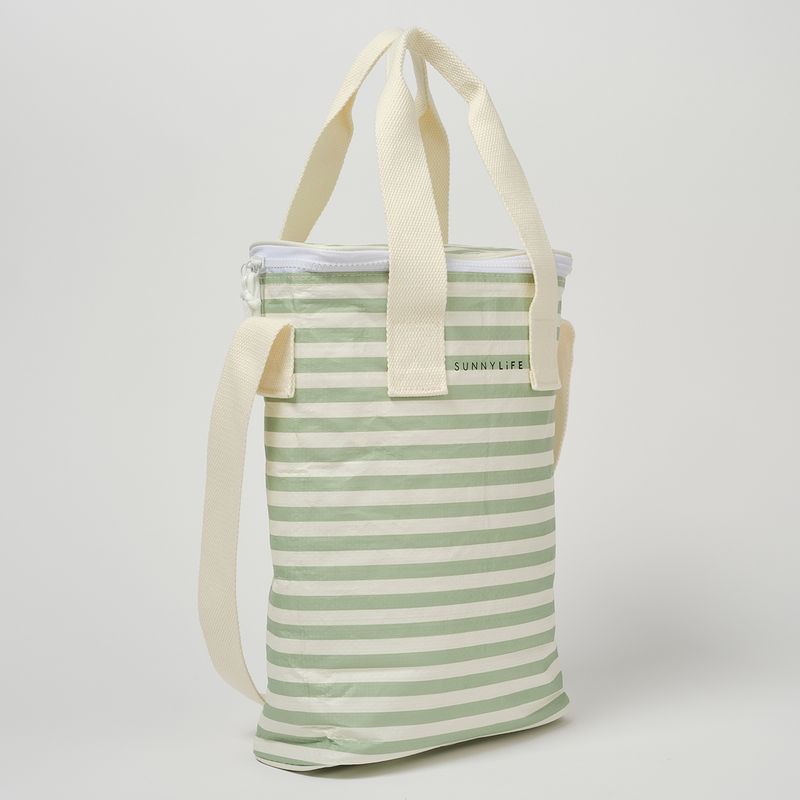Light Cooler Drinks Bag Sea Sage Stripe