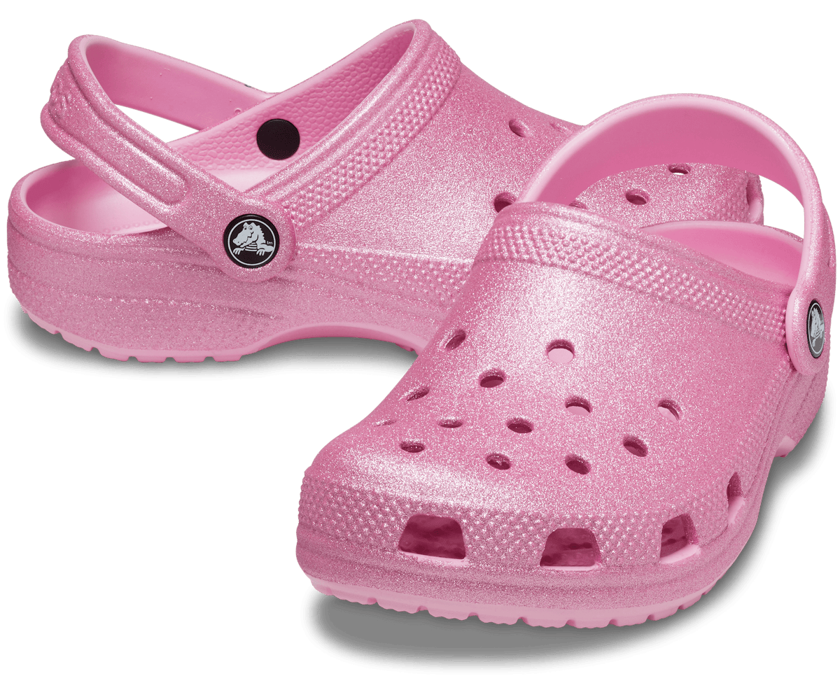 Classic Glitter Clog Toddler Pink Tweed Glitter