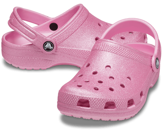 Classic Glitter Clog Toddler Pink Tweed Glitter