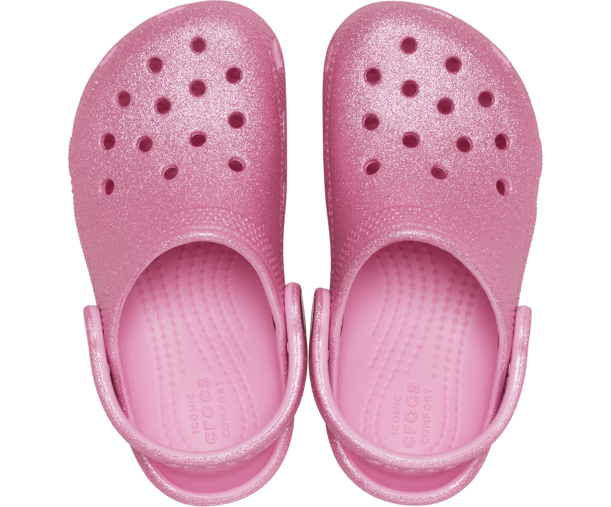 Classic Glitter Clog Toddler Pink Tweed Glitter