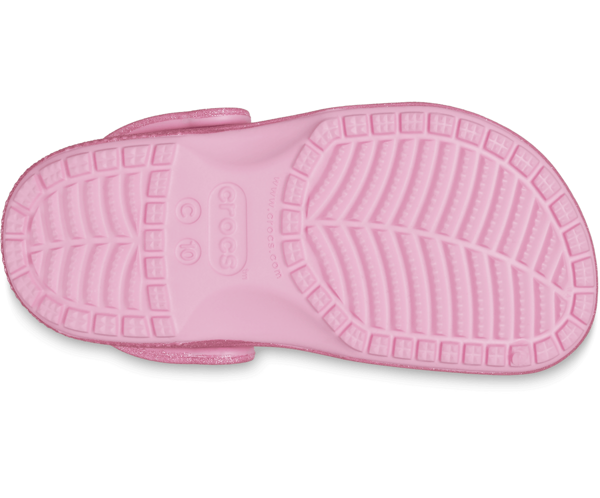 Classic Glitter Clog Toddler Pink Tweed Glitter