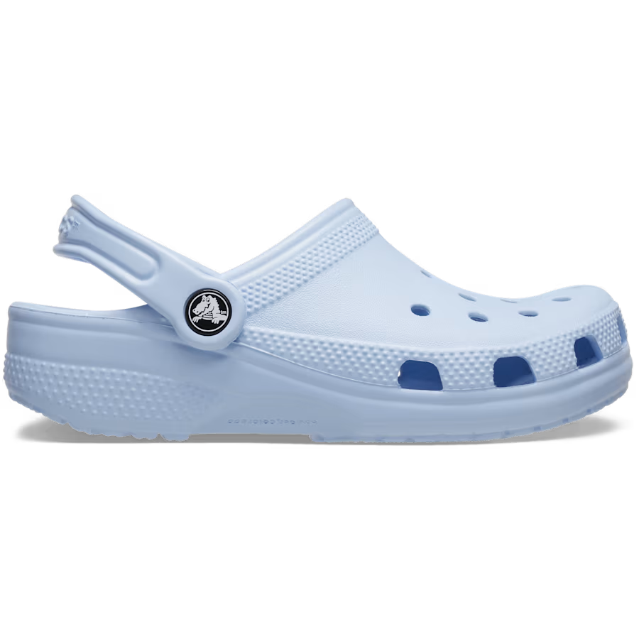 Light blue clog shoe on a transparent background