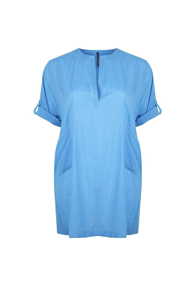 COTTON OVER SHIRT PROVENCE BLUE