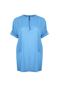 COTTON OVER SHIRT PROVENCE BLUE