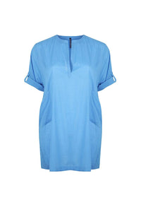 COTTON OVER SHIRT PROVENCE BLUE