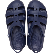 Load image into Gallery viewer, Pair of navy blue Crocs sandals on a white background