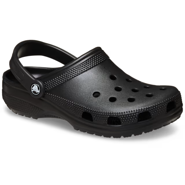 Black clog sandal on a transparent background