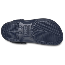 Load image into Gallery viewer, Navy blue shoe sole with brand logo on a white background