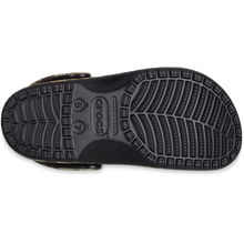 Load image into Gallery viewer, Black sandal sole with Crocs branding on a white background