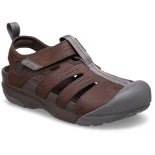 Load image into Gallery viewer, Brown sandal with gray accents on a white background