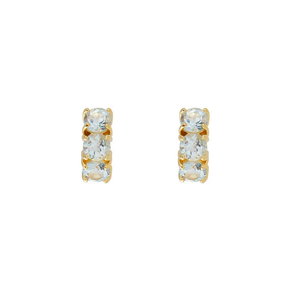 Blue Topaz Huggies
