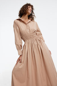 Emma Shirt Dress - Almond