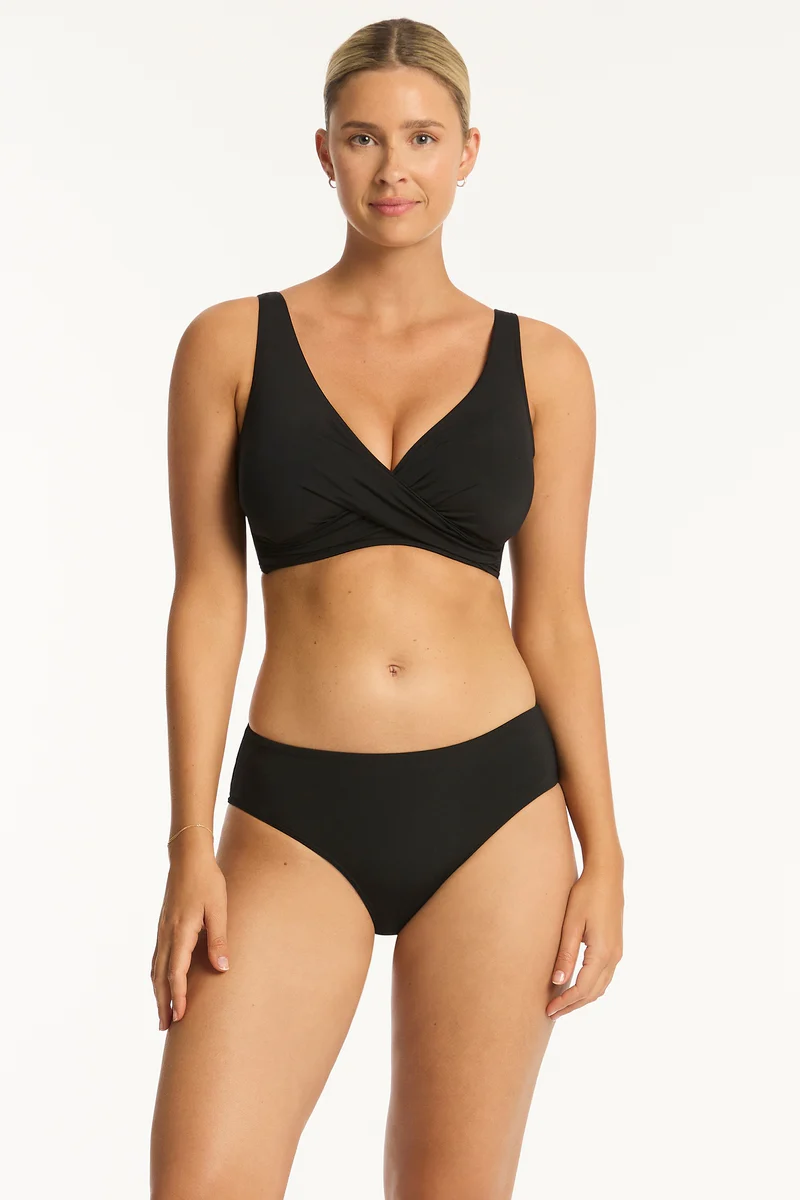 Eco Essentials G Cup Cross Front Bra Black