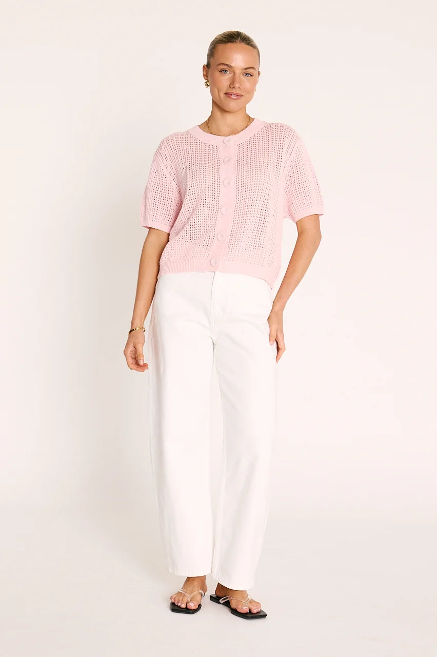 Elsie Crochet Top - Pink