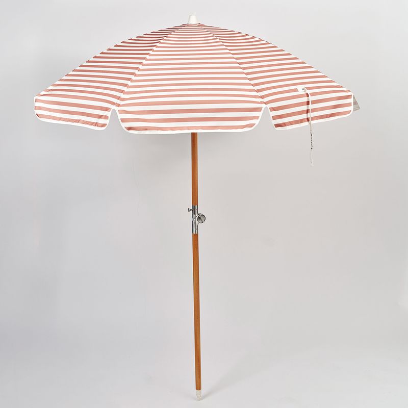 Luxe Beach Umbrella Tierra Clay Stripe