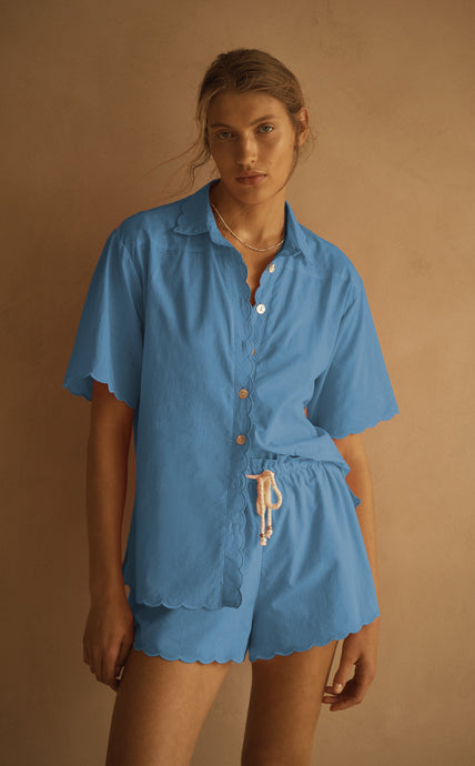 FIORDALISO Scallop Short Sleeve Shirt