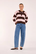 Load image into Gallery viewer, Stefi Knit Chocolate Pink Stripe