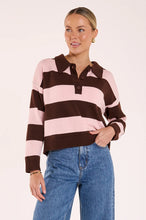 Load image into Gallery viewer, Stefi Knit Chocolate Pink Stripe