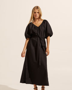 flow dress black