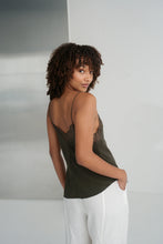 Load image into Gallery viewer, Frankie Silk Cami Khaki