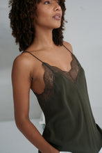 Load image into Gallery viewer, Frankie Silk Cami Khaki