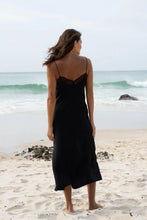 Load image into Gallery viewer, Freya Silk Slip Dress Black