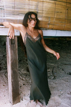 Load image into Gallery viewer, Freya Silk Slip Dress Khaki