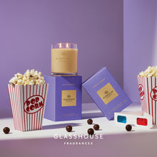 Load image into Gallery viewer, Movie Night | 380g Soy Candle | Caramel Popcorn &amp; Choc Tops