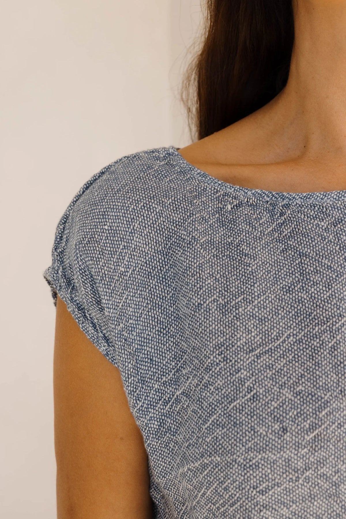 Box Top with Side Splits Cestinato Blu