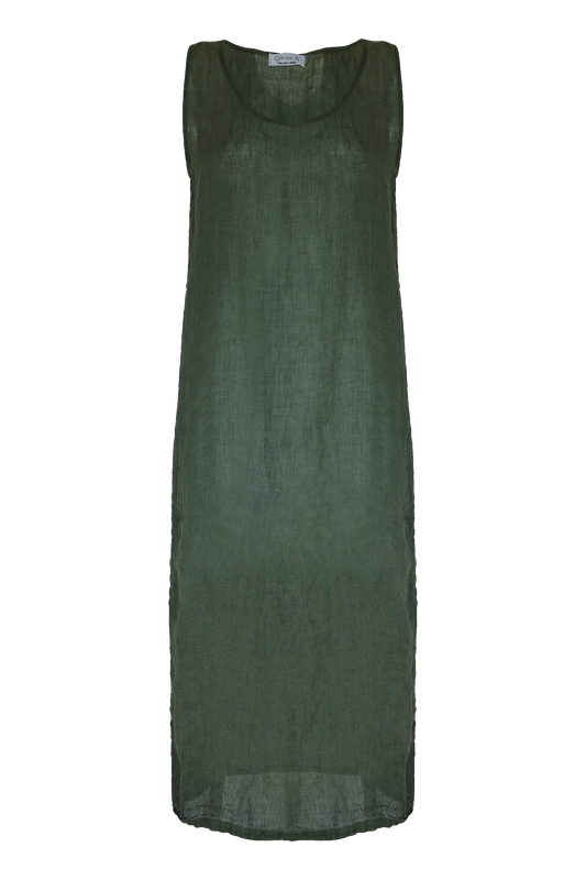 Tank Dress Maxi Stracciatella Salvia Scuro