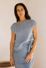 Load image into Gallery viewer, Wrap Skirt Mini Lined Raso Blu