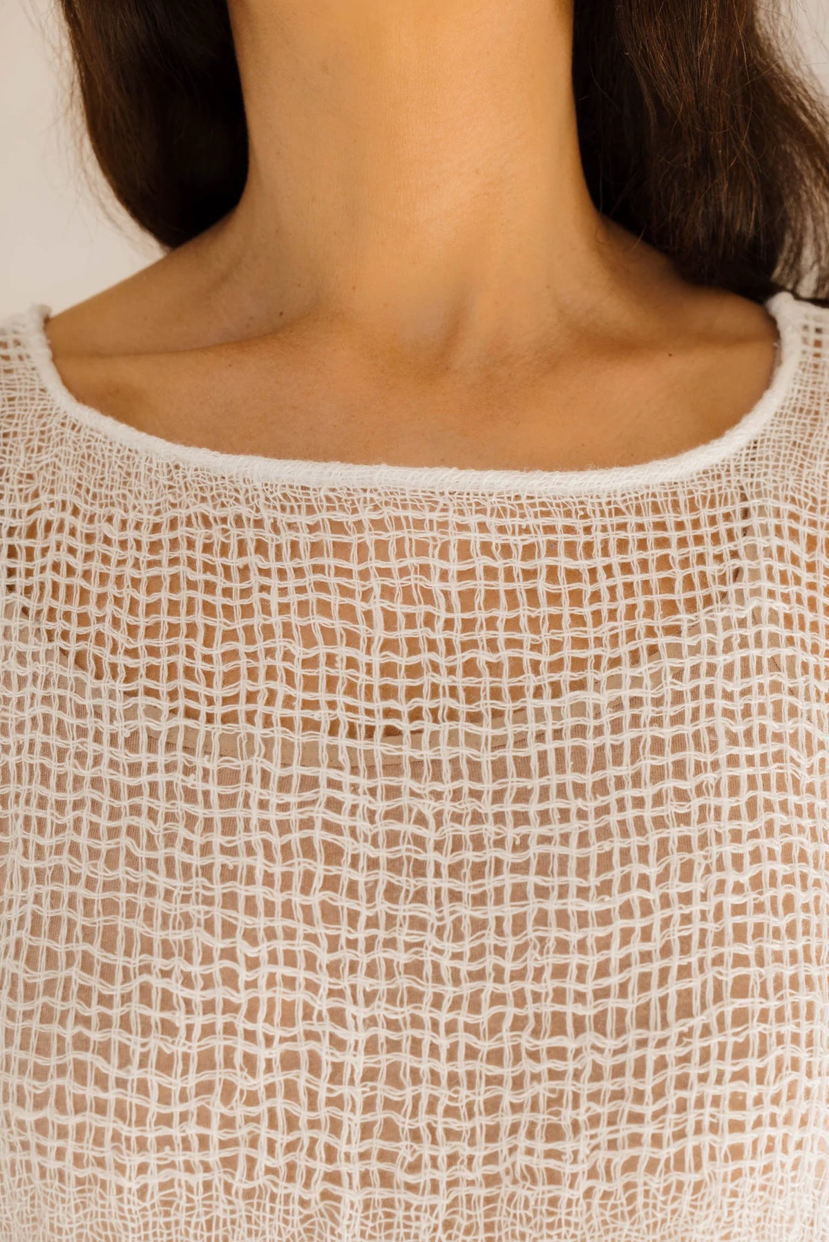 Boheme Positano Maxi with Sleeve Netta Bianco