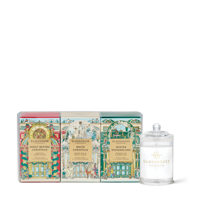 Glasshouse Christmas 3x60g Candle Trio