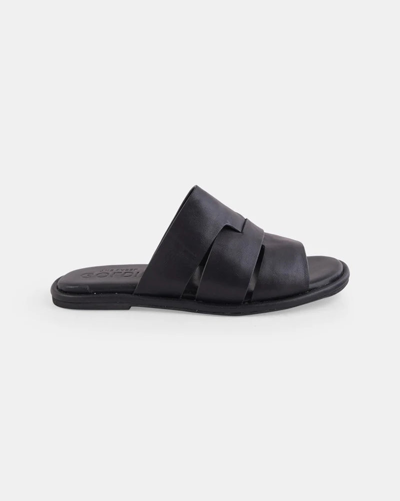 Rio Leather Slide Black