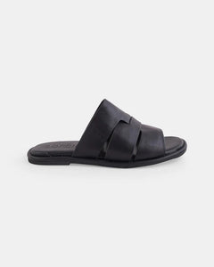 Rio Leather Slide Black
