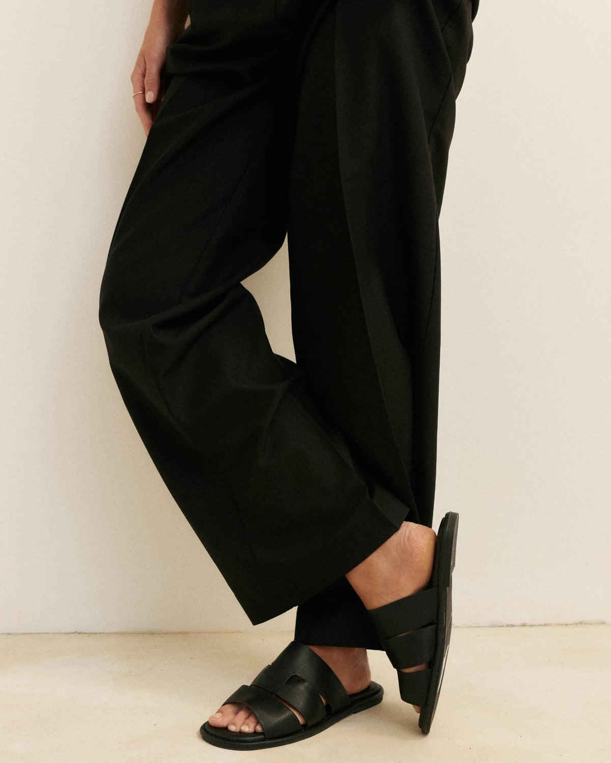 Rio Leather Slide Black