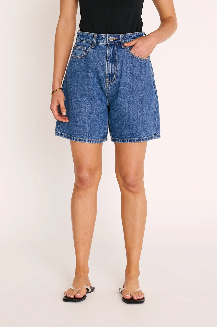 Grace Denim Short - Dark Blue
