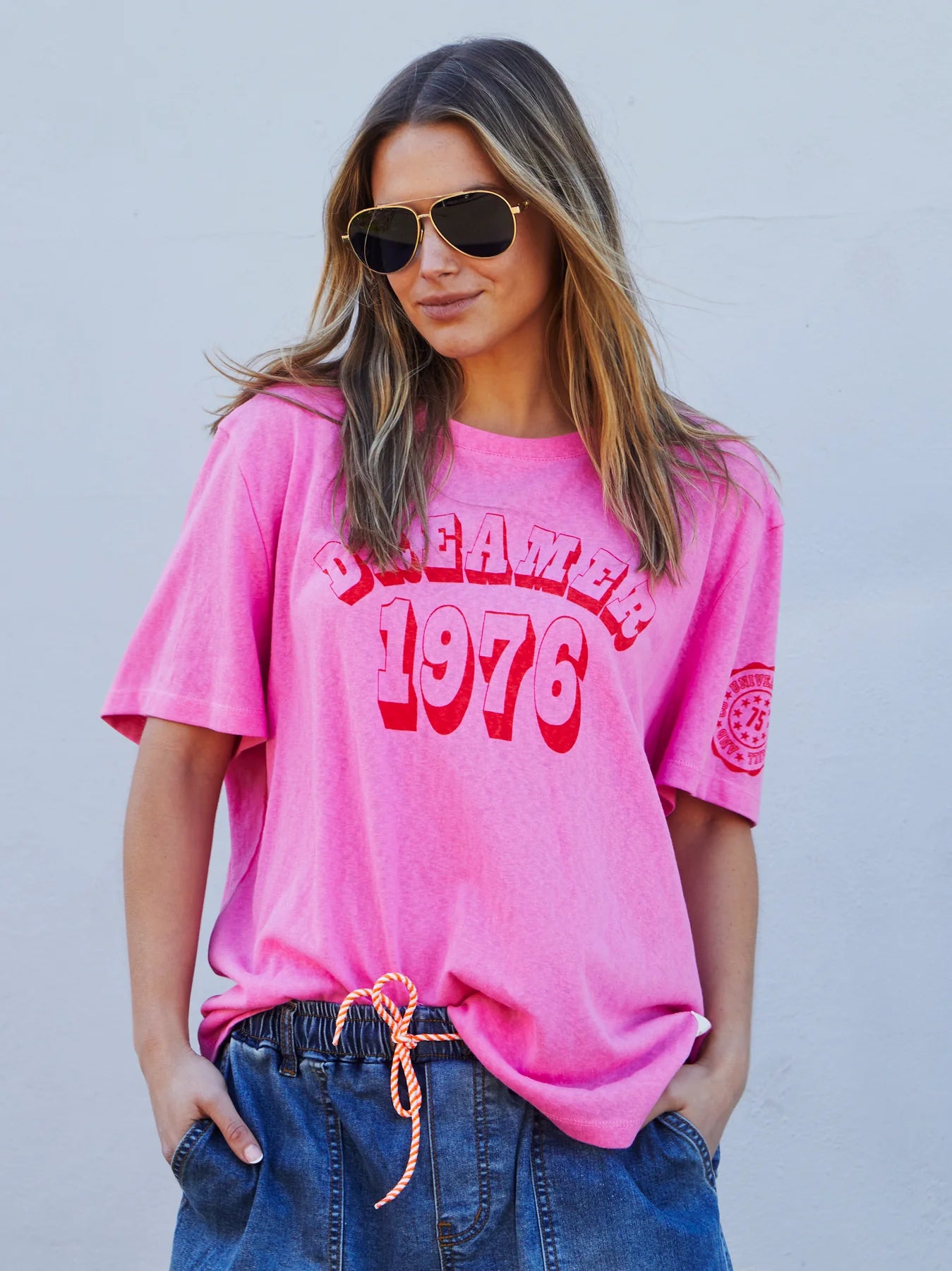Graphic Crew Tee Hot Pink