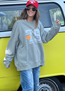Long Vintage Retro Sweat Khaki