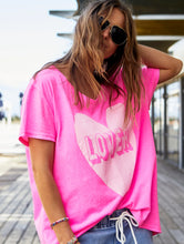 Load image into Gallery viewer, Vintage Wash Heart Tee - Hot Pink