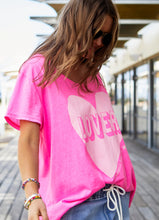 Load image into Gallery viewer, Vintage Wash Heart Tee - Hot Pink