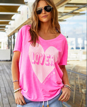 Load image into Gallery viewer, Vintage Wash Heart Tee - Hot Pink