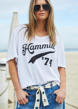 Load image into Gallery viewer, Graphic V Neck Tee White