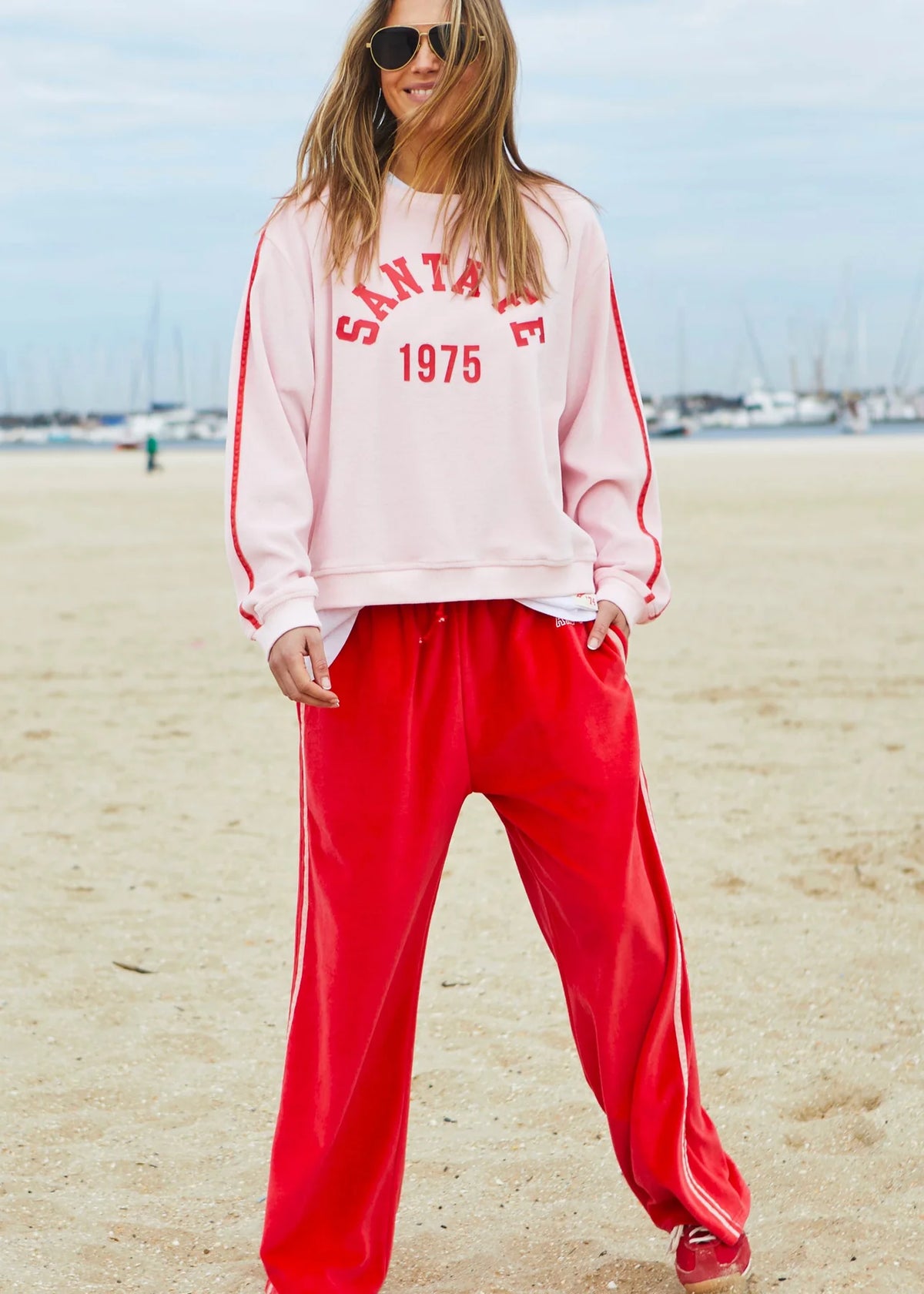 Urban Velour Pant - Red/Pink