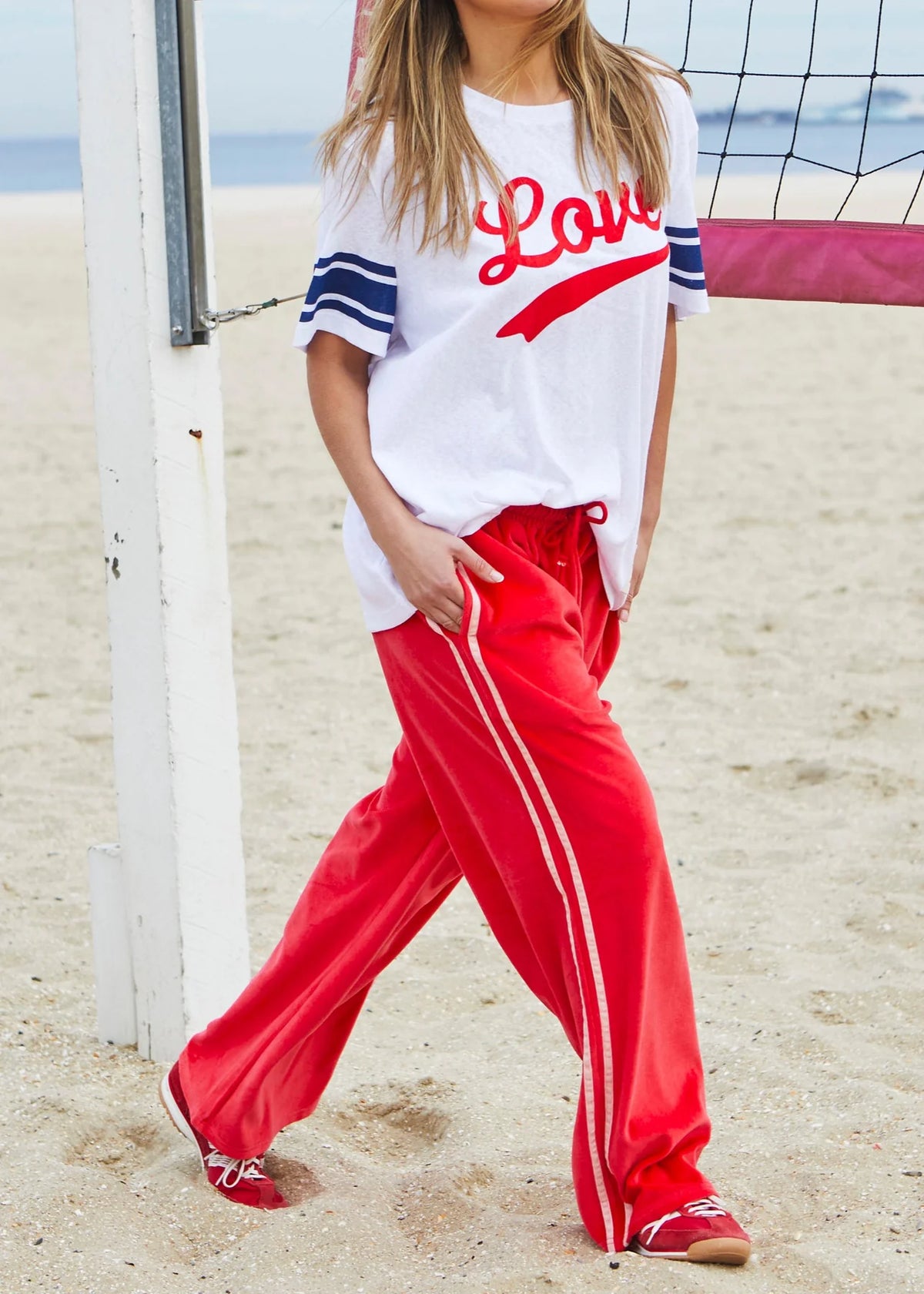 Urban Velour Pant - Red/Pink