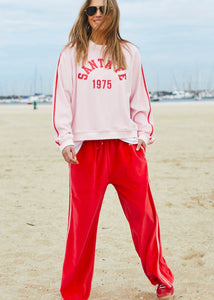Urban Velour Pant - Red/Pink