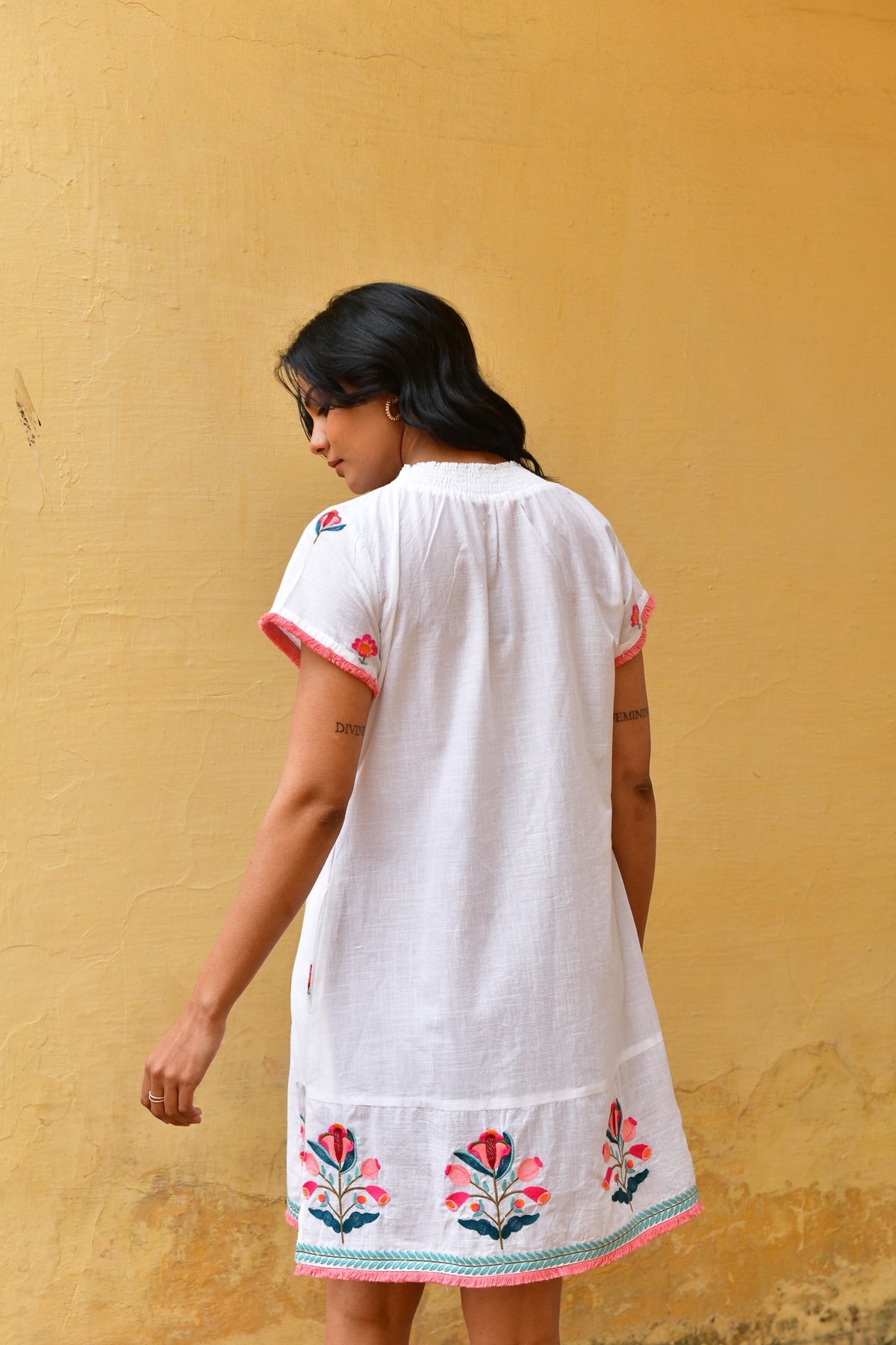 Hummingbird Emb. Day Dress