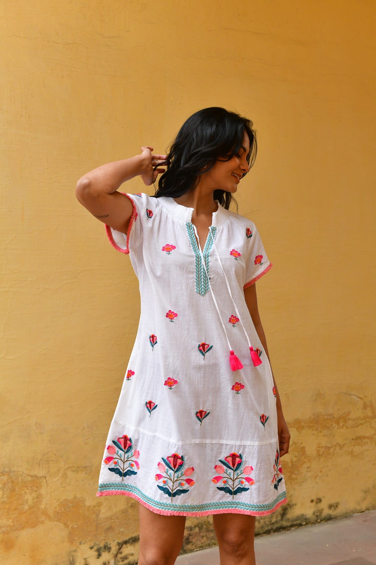 Hummingbird Emb. Day Dress