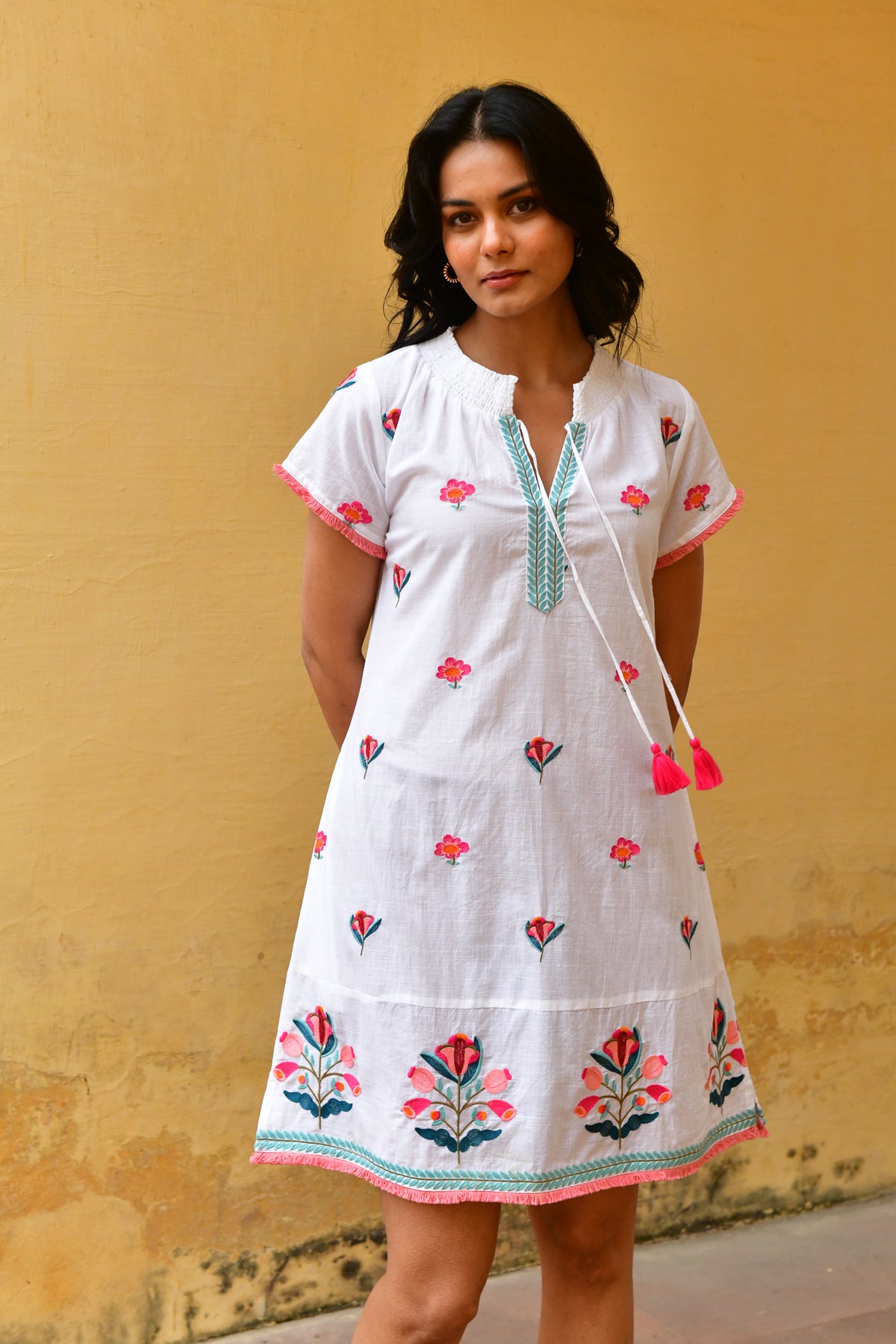 Hummingbird Emb. Day Dress
