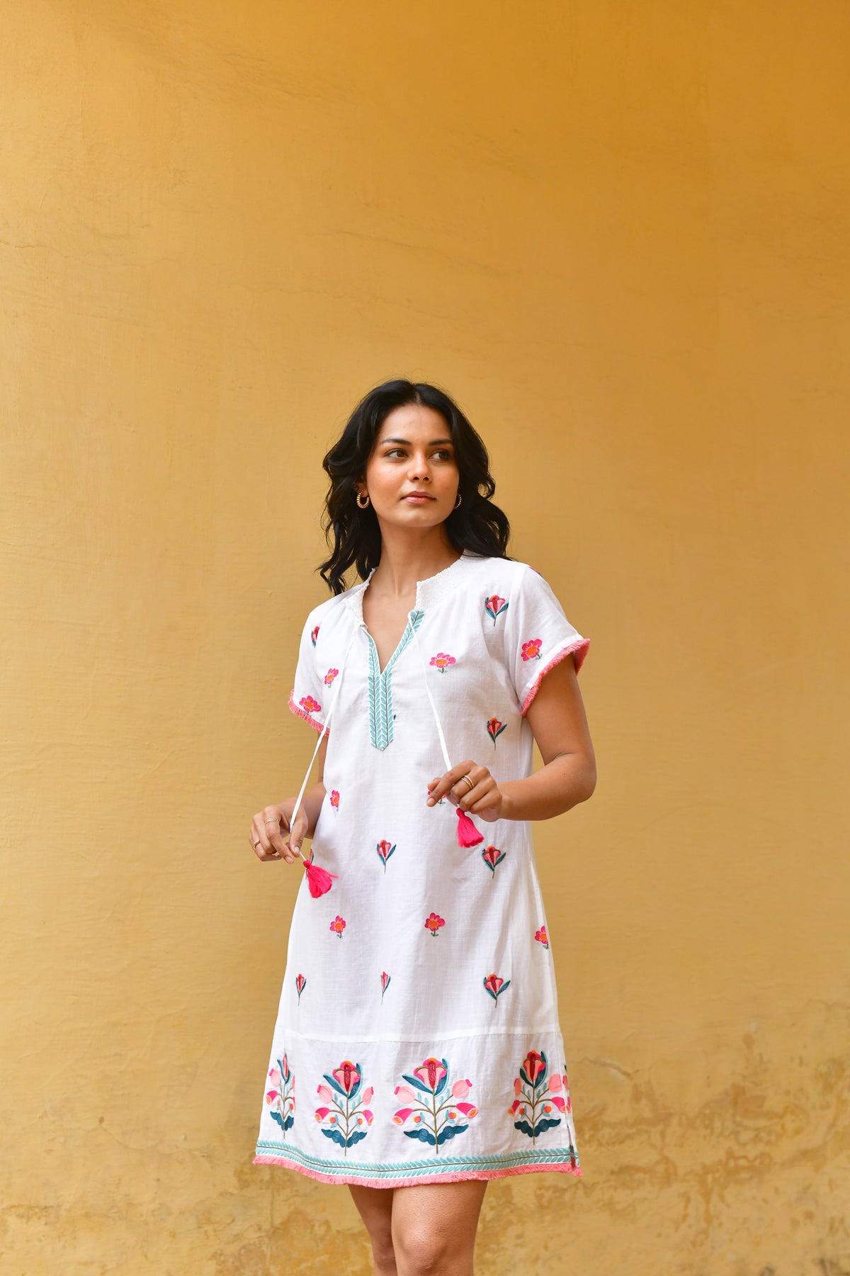 Hummingbird Emb. Day Dress